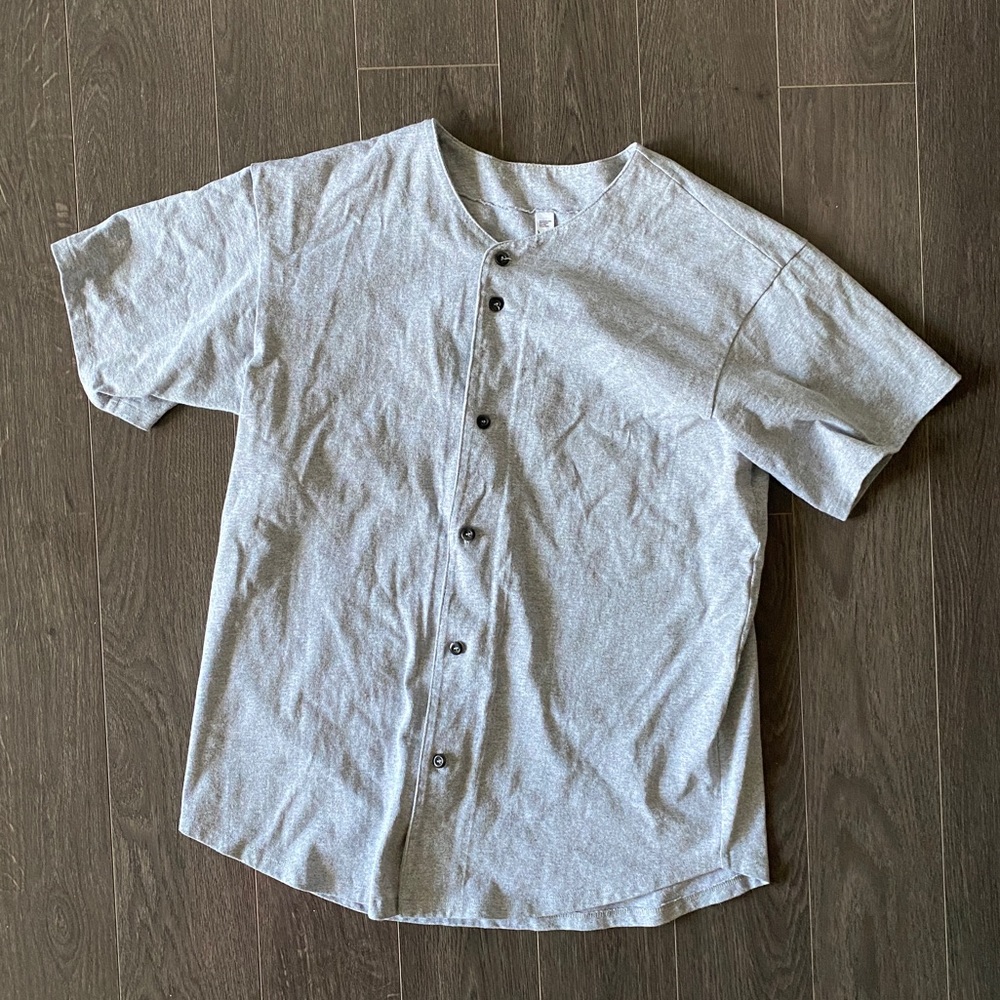 American Apparel Heavyweight Cotton Button down Baseball Jersey size S
